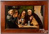 German oil on canvas tavern scene