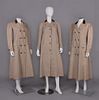 THREE MATCHING WOOL HOUNDSTOOTH COATS, 1910s