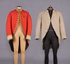 TWO WOOL BROADCLOTH LIVERY COATS, 1840s & 1860s
