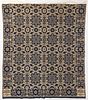 ITHACA, NEW YORK SIGNED AND DATED DOUBLE WEAVE COVERLET