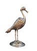 Early 20th C. Alpaca Silver Stork With Amber Eyes