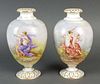 Pair of French Baccarat Opaline Vases