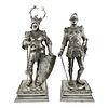 Pair of outstanding cabinet figures of knights in silver  19th century Hanau craftsmen. Neresheimer
