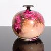 Belleek Handpainted Vase, Rose & Spiderweb Motif