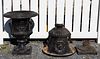 PAIR OF AMERICAN HISTORICAL FIGURAL CAST-IRON URNS