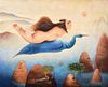 Tilsa Tsuchiya Painting, Female Nude Figure, 39"W
