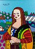 Romero Britto 'Mona Lisa' Limited Embellished Print