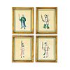 Set of 4 Chinese Peking Opera Figure Paintings on Silk