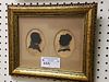 FRAMED 19TH C. DOUBLE SILHOUETTE 4" X 3" EA.