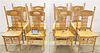 SET 8 OAK SPINDLE & PRESSED BACK CHAIRS
