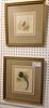 SET OF 4 19TH C. HAND COLORED BIRD ENGR. 8 1/2" x 6 1/2", 2-7" x 5" & 6" x 6"