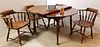 PENN HOUSE CHERRY 42" X 4'6" DINING TABLE W/ 2 LEAVES AND 4 CAPTAINS CHAIRS
