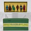 Dinky O Gauge No.3 Set Of Six Passengers, All strung to original card insert, in green box with red "H. Hudson Dobson" label to lid. Figures generally