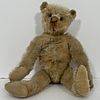 Vintage Steiff Mohair Teddy Bear, Early Steiff bear, light gold mohair,center seam, underscore Steiff button to ear, black boot button eyes, pronounce