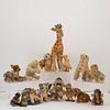 Group Of Fifteen Steiff Animals, Circa 1980s or later, all with Steiff button and without tag, unless otherwise stated, including: giraffe, 13" high; 