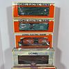 Group Of Seven Pieces Of Modern Lionel O Gauge Rolling Stock, All three-rail die cast, boxed, including 6-17221 New York Central Standard 0 Boxcar; 6-