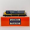 Modern Lionel 6-18214 O Gauge CBX 8 40-C Diesel Locomotive, Three-rail, die cast plastic and metal, yellow, grey and blue livery, numbered "7500", wit