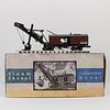 A Bucyrus O Gauge Steam Shovel, Die cast metal, 1:48 scale, maroon and black with "Bucyrus South Milwaukee, Wis." lettering, with information booklet,
