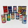 Group Of Eleven Popcorn And Beverage Cans, Including three unopened 10oz popcorn cans: "Buddy Boy", "Jolly Time", and "Bang-O". Three opened 10oz popc