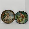 Two Seipp's Pale Extra Beer Tin Trays, Both lithographed, circa pre-prohibition, one tray featuring a colorful image of two young women seated in a fl