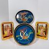 Miller High Life Beer Tray And Seven Others, An original lithographed tin tray showing an illustration of a starry sky with a woman sitting on the moo