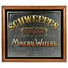 Schweppes Mineral Waters Advertising mirror, Impressive large pub mirror, reverse painted and etched on glass with colored gilt lettering "Schweppes H