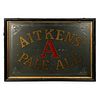 Aitken's Pale Ale Advertising Pub Mirror, Reverse painted, the gilt letters within an engraved foliate band. Printed details to lower right corner "D 