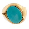 Turquoise, 18k Yellow Gold Ring