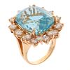 Aquamarine, Diamond, 14k Yellow Gold Ring