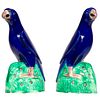 Pair Chinese Export Roof Tile Parrots