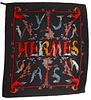 Hermes Paris Silk and Cashmere Forest Animal Scarf.
