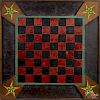 Painted pine gameboard, early 20th c., double-s