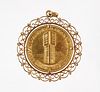 24K South African Coin Pendant