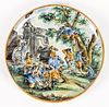 Italian Majolica Charger by G. Battaglia after Lancret