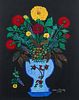 Helen Contis Floral Still Life Painting 1983