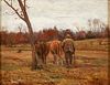 Alfred Bryan Wall Farmer and Cattle Oil on Panel