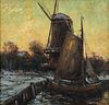 Rudolph Guba painting Nocturnal Dutch Coastal Landscape