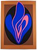 Jack Youngerman 1978 Untitled Pink Blue and Black Serigraph