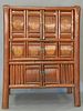 Bamboo Chinese style cabinet. ht. 61in., wd. 43in., dp. 22 1/2in.