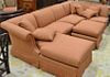 Four piece sectional livingroom set with custom upholstery. lg. 118in.