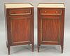 John Widdecomb pair of marble top night tables. ht. 29in.; top: 62" x 44"