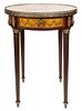 Louis XVI Style Brass Mounted Side Table w Marble