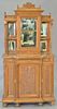 Walnut cabinet with curio top. wd. 41in., dp. 15in.