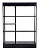 Postmodern Black Lacquer Etagere Bookcase, 1980s