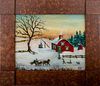 Milton Bond "Red House Winter" Reverse Painting