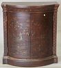 Ethan Allen contemporary round front cabinet. ht. 35in., wd. 32 1/2in., dp. 18in.