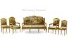 19th Century French Parcel Gilt Carved Aubusson Tapestry parlor Salon Set
