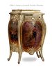 19th C. French Louis XV Gold Gilt Wood Vernis Martin Curved Cabinet