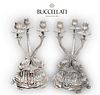 A Pair Of Italian Buccellati Sterling Silver Figural Candelabras, Hallmarked
