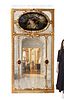 A Very Large French Louis XV Style Giltwood Trumeau & Painting Mirror